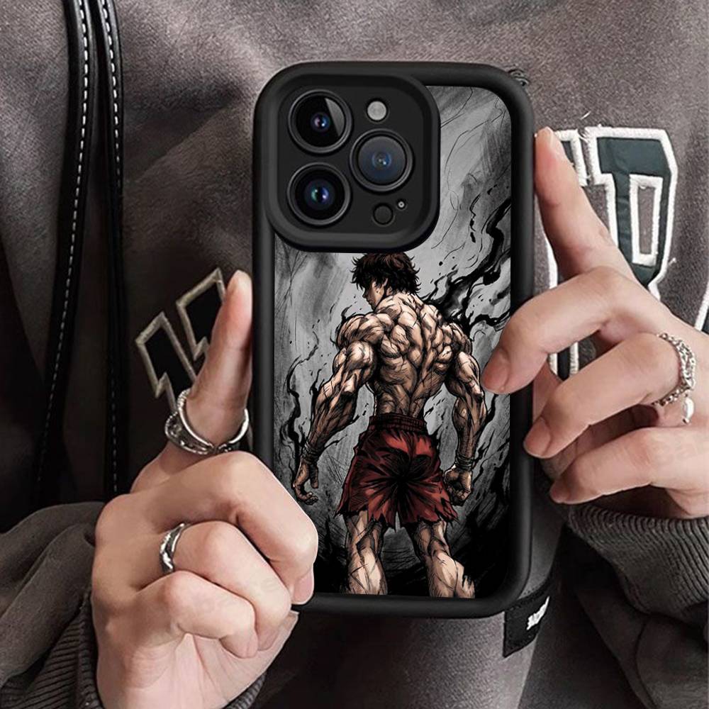 Крутой чехол для телефона B-Baki HanmaS для iPhone 11 12 13 16 15 17 14 Pro Max Мягкий чехол Силиконовый чехол
