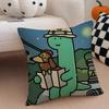 Interesting funny cartoon JJOGUMAN Cushion Cover Throw Pillow Cover Hidden Button Durable Polyester Chair Cushion