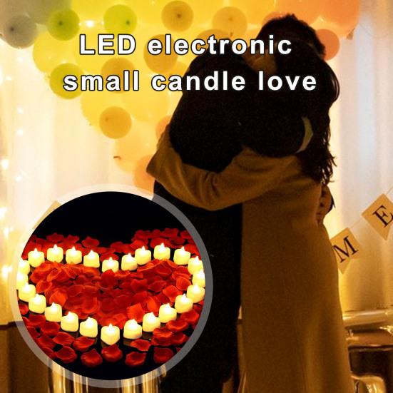 24 шт. светодиодные чайные свечи с искусственными лепестками цветов романтическая форма сердца создают атмосферу украшения дома комплект свечей