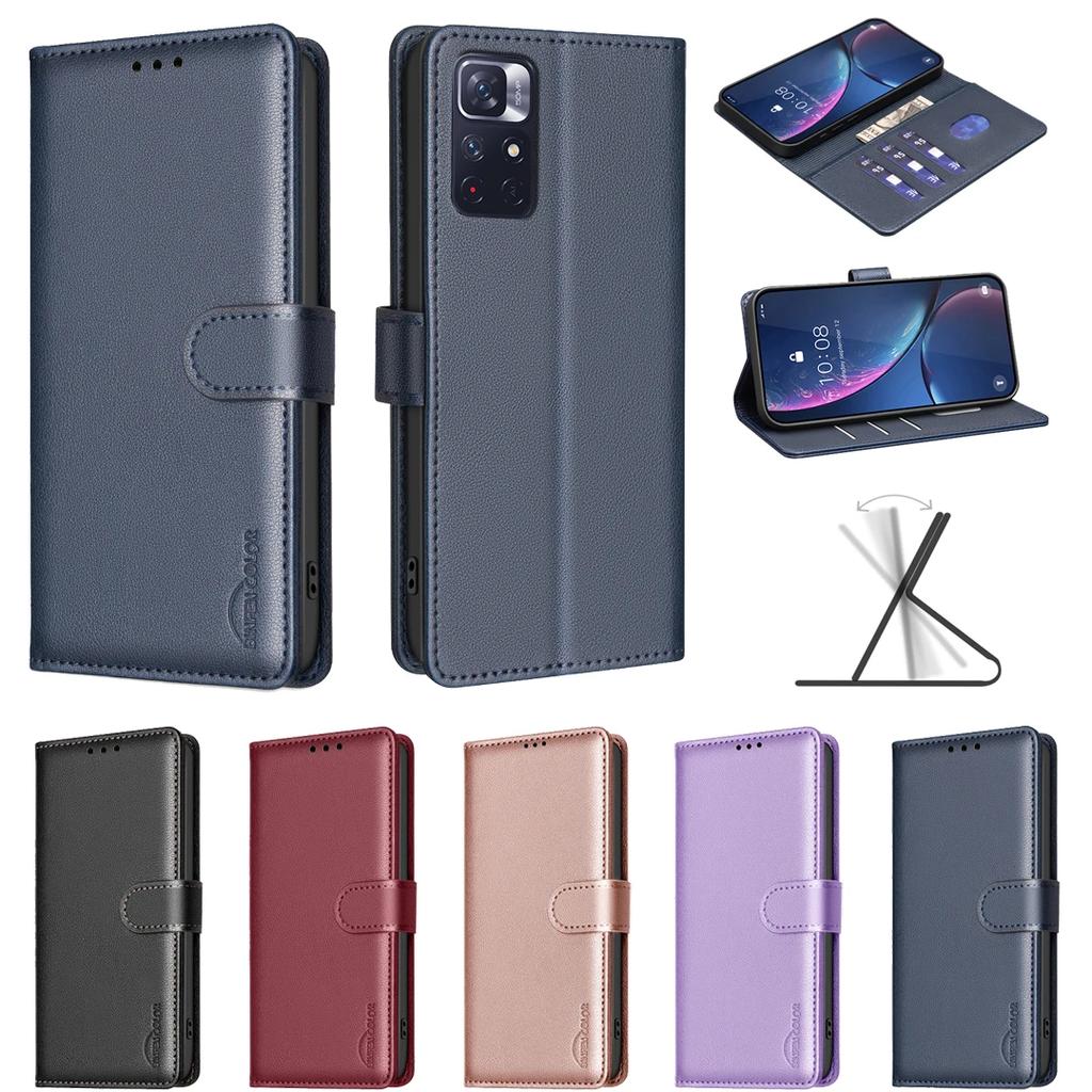 Защитный чехол-книжка из кожи с RFID-защитой для Xiaomi Redmi Note 12S 4G Note 11 4G Note 11E Note 11S Note 11 Pro 5G Note 11 Pro 4G