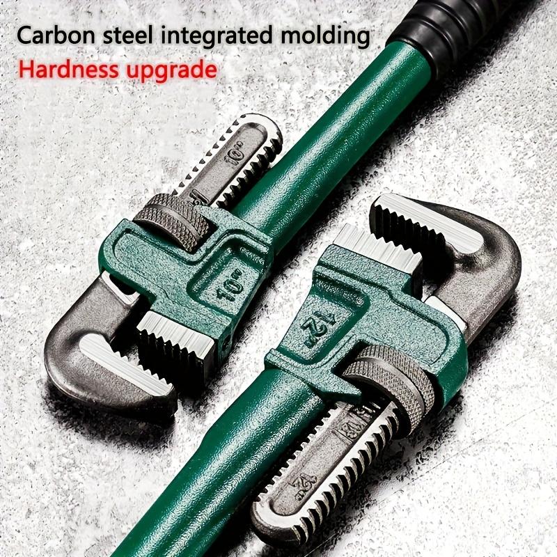 Набор стальных трубных ключей для тяжелых условий эксплуатации 8/10/12/14 дюймов, регулируемый прямой сантехнический ключ с рукояткой с мягким захватом