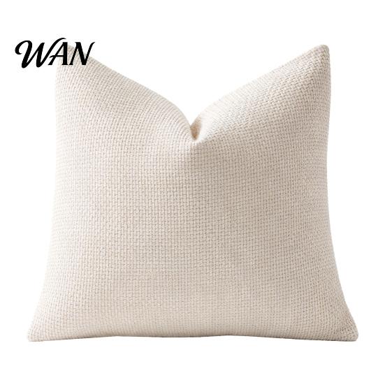 Soft Chenille Pillow Cover Weave Texture Cushion Case, Throw Cover, Solid Color Covers for Living Room with Zipper Bedroom Decor, 18 x Inch