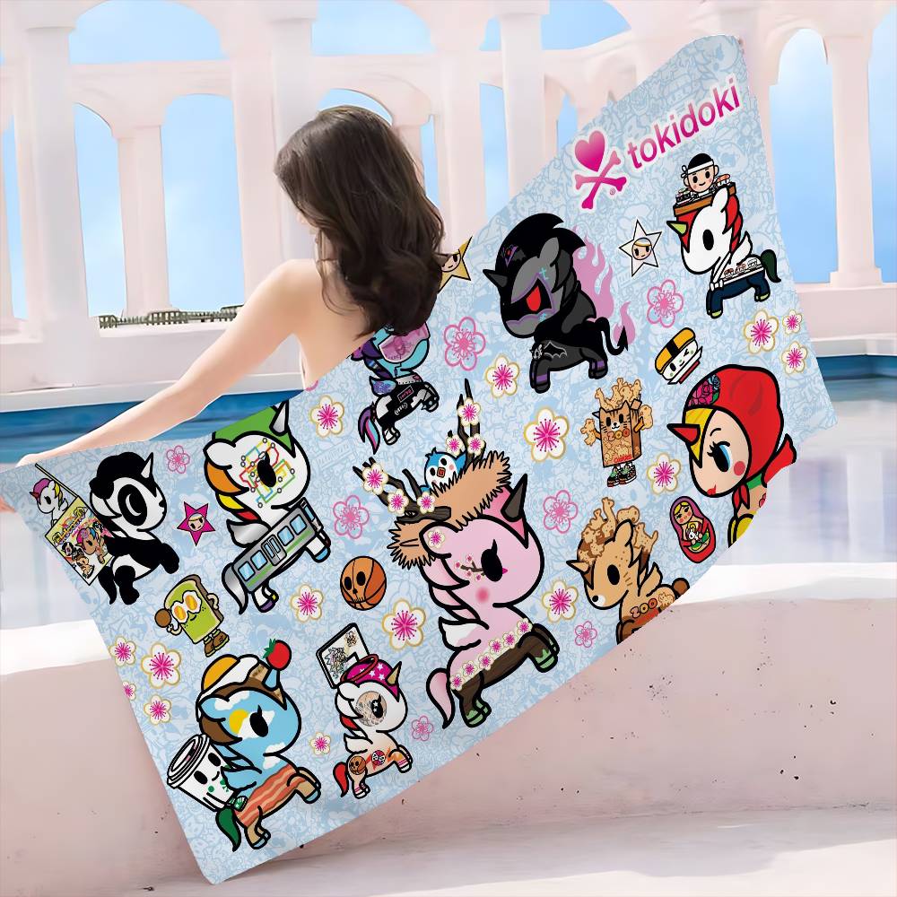 Japan Anime Tokidoki Big Microfiber Beach Towels Quick Dry Towel Sand Beach Towels Pool Towel for Travel Swim Pool Yoga