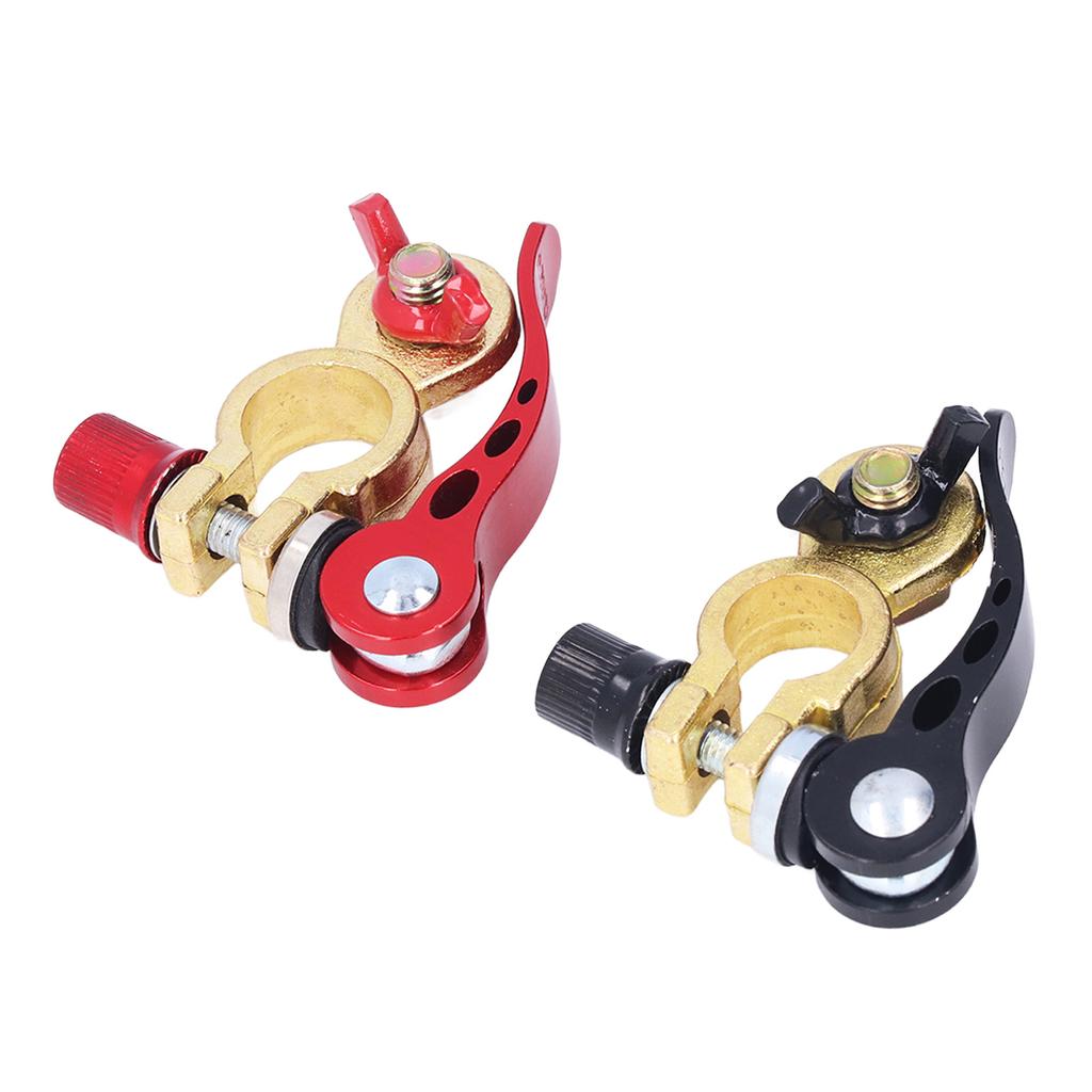 2pcs Copper Battery Terminal Clamp Connectors Quick Release Disconnect for Car