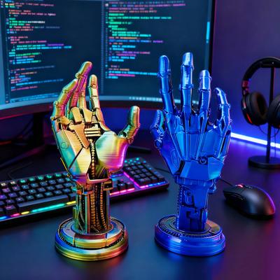 Статуя роботизированной руки, напечатанная на 3D-принтере, подставка для игрового контроллера, статуя механической руки, держатель для геймпада/джойстика, подставка, украшение