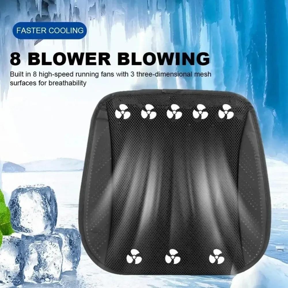 3-Speed Car Ice Silk Seat Cushion with 8/5 USB Fans Car Seat Cooling Pad Truck Seats