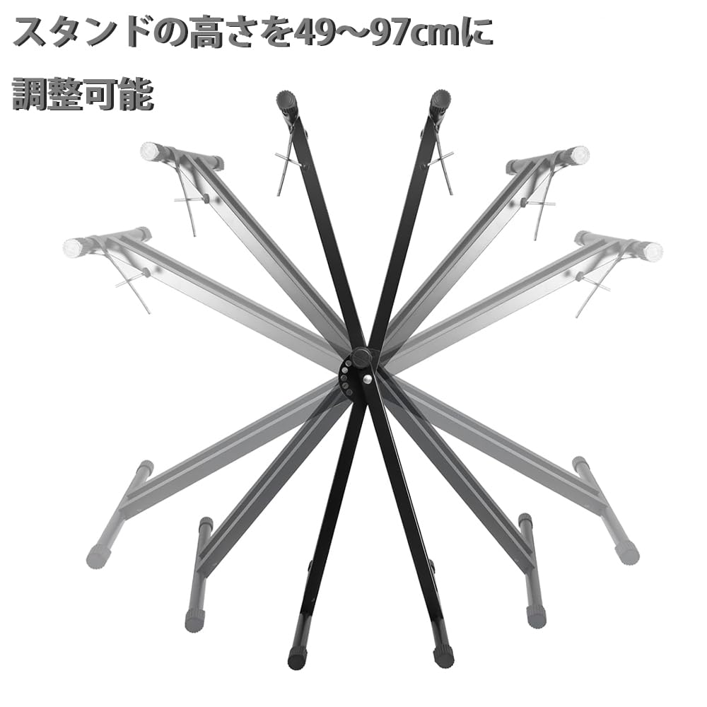 LKCCTK Клавиатура Двойная рамка для клавиатуры Легко складывается и имеет 6 уровней высоты, кронштейн для инструмента, черная подставка, подставка, X-образная, сборка, регулировка,