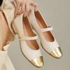 2024new Mary Jane Single Shoes Female Color Matching Women Shoes Shallow Mouth Thick Heel Fashion Simple All-match Autumntime