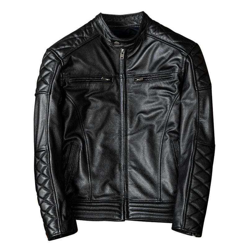 Кожаная куртка для мотоцикла Harley Davidson для мужчин из натуральной коровьей кожи, байкерское пальто, зимний наряд для езды, распродажа