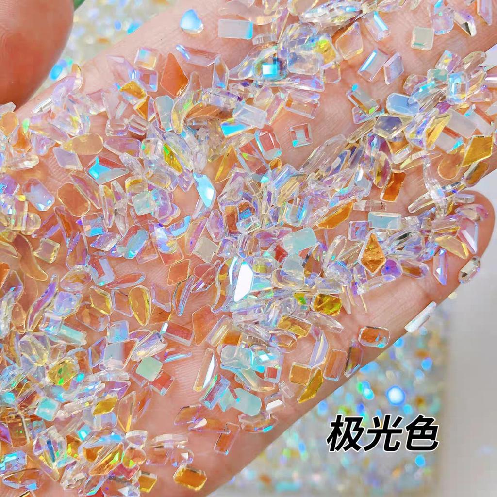 Yiwu Nail Art Diamond Mixed Mini Small Nail Art Flat Bottom Special-Shaped Diamond Mixed K9 Champagne Nail Art Jewelry