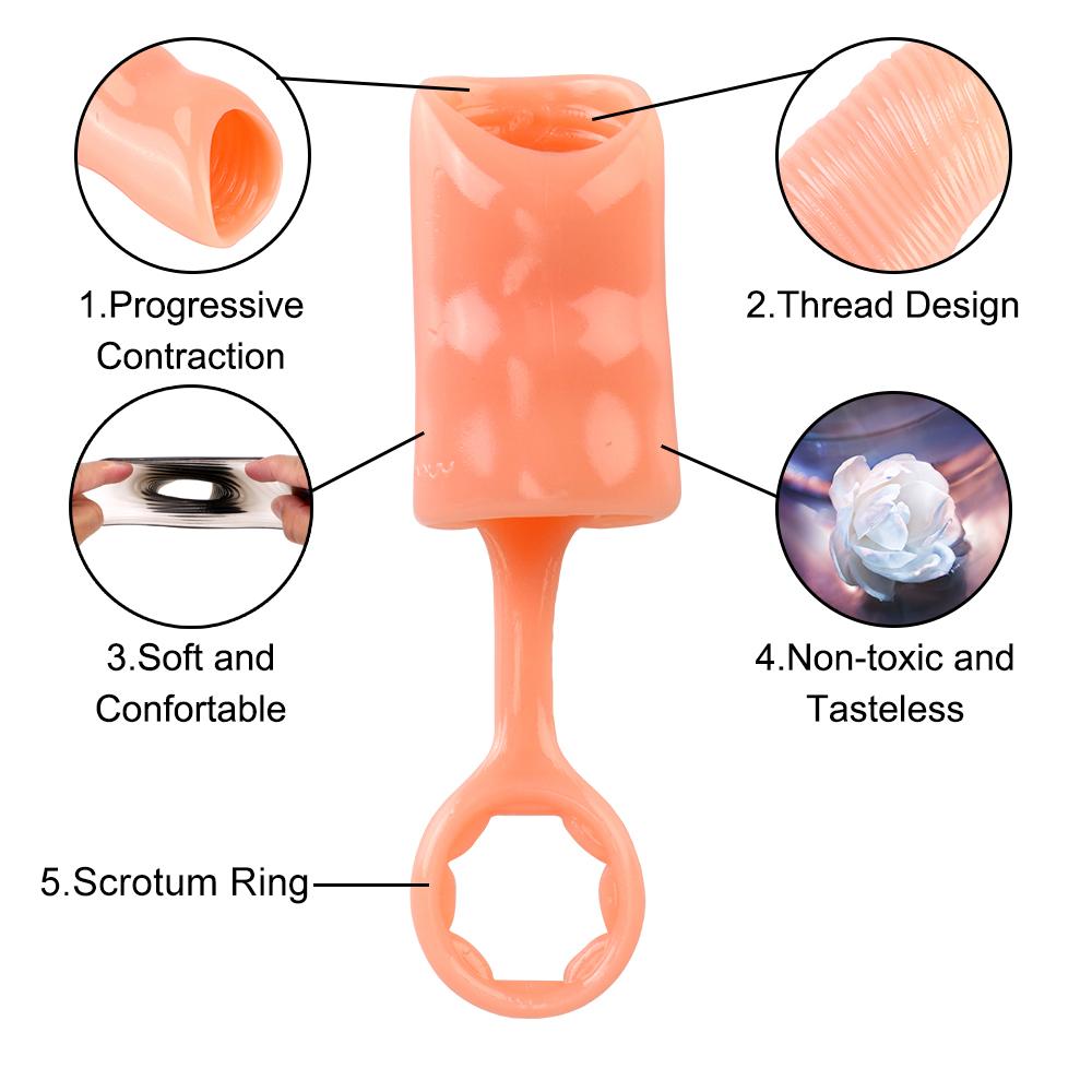 Male Masturbation Foreskin Correction Adults Products Penis Ring Delay Ejaculation Sex Toys for Man TPE Cock Ring