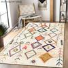 Moroccan Pattern Rug Velvet Dot Plastic Bottom Living Room Bedroom Study Balcony Machine Washable Indoor Outdoor