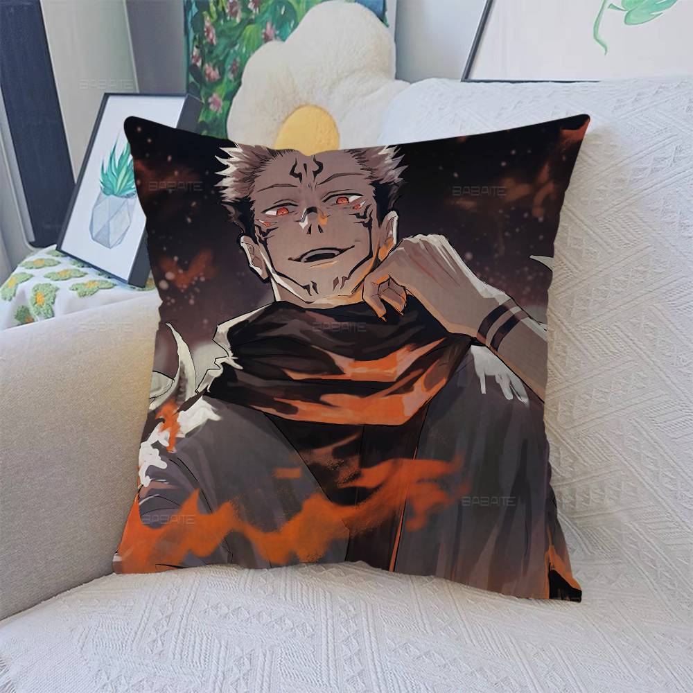 Japanese Manga J-Jujutsu K-Kaisen Pillow Covers Cartoon Sofa Decorative Home Double-Sided Printing Plush Cute Cushion Cover