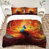 3pcs Peacock Feather Artwork Duvet Cover Set, 1 Duvet Cover + 2 Pillowcases (No Insert), High-Definition Print, Home & Dorm yy251123049