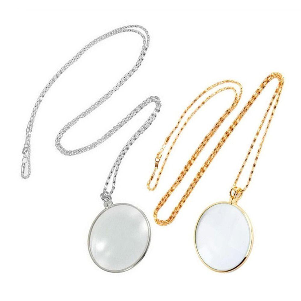 Hanging Ornament Necklace Magnifying Glass 5x Portable Monocle Durable Magnifier Pendant  Elderly