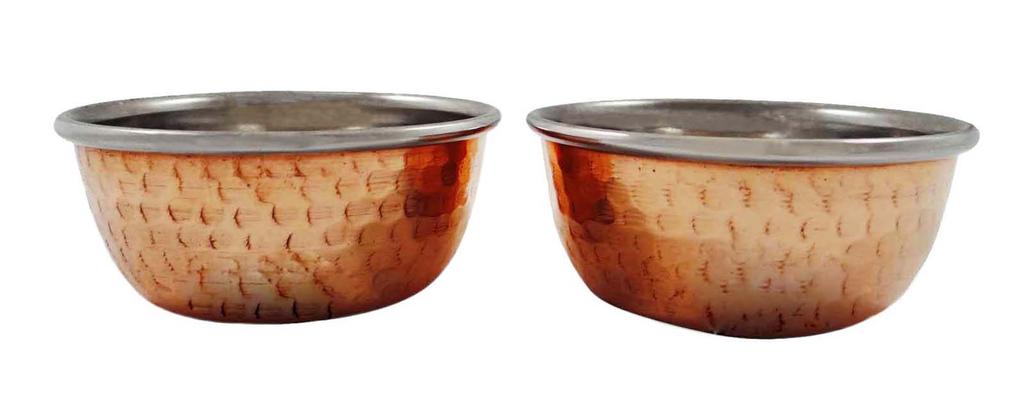 Набор из 2 сервировочных медных мисок Katoris Indian Food Utensils Посуда
