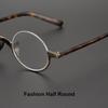 2025 Japanese Handmade Round Half Rim Glasses Frame Men Women Vintage Acetate Titanium Eyegalsses Personality Optical Eyewear