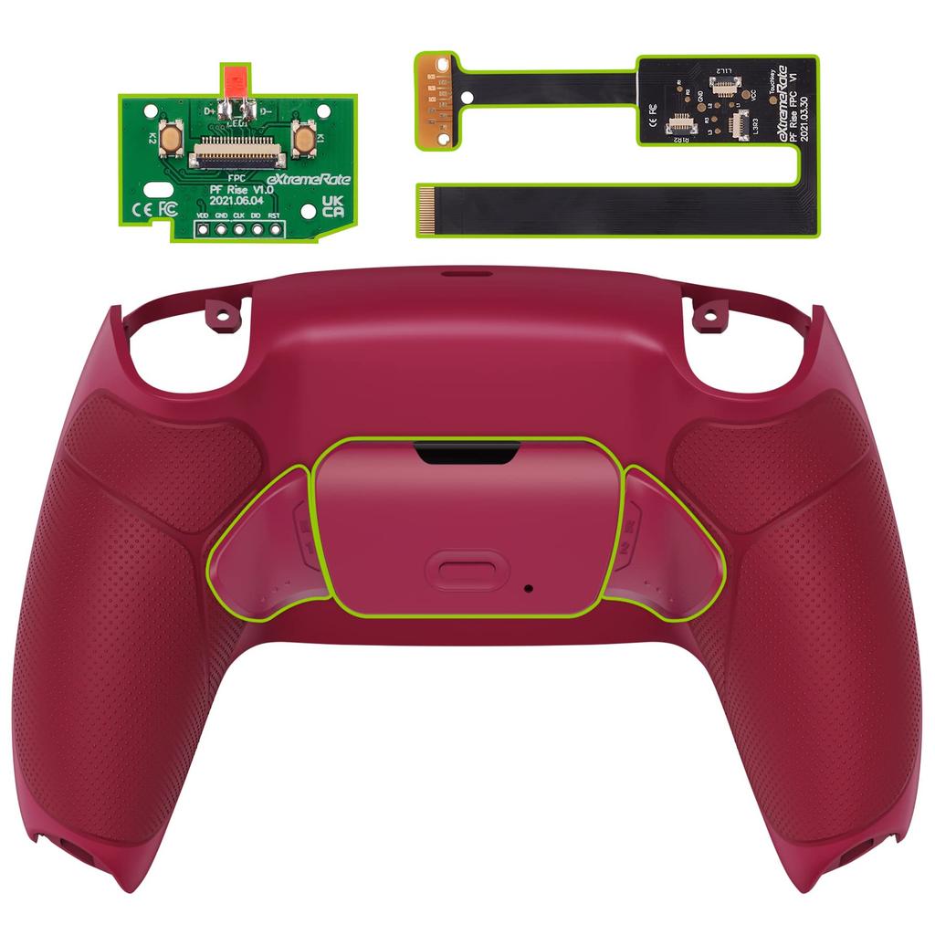 Комплект для переназначения подъема из чистого пластика eXtremeRate с программируемой резиновой задней лопастью для совместимости с платой обновления контроллера PS5 и переработанным дизайном