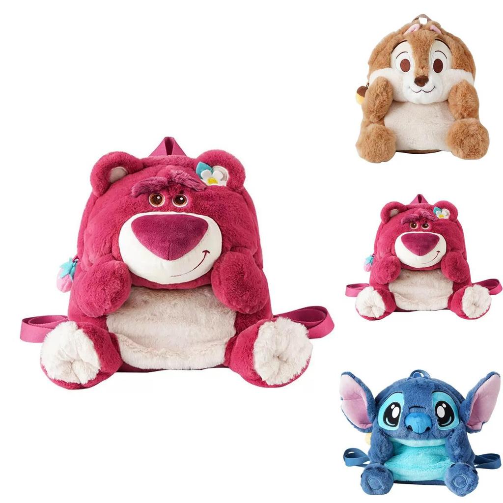 Mickey Mouse Cartoon Plush Backpack With Adjustable Straps For School And Travel