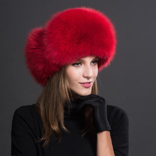 2023 100% Real Fox Fur Hats Women's Russian Ushanka Aviator Trapper Snow Skiing Hat Caps Earflap Winter Raccoon Fur Bomber Hat