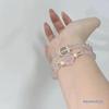 Natural Rose Quartz Clear 6mm Double Layer Bracelet Women With Mini Star Charm