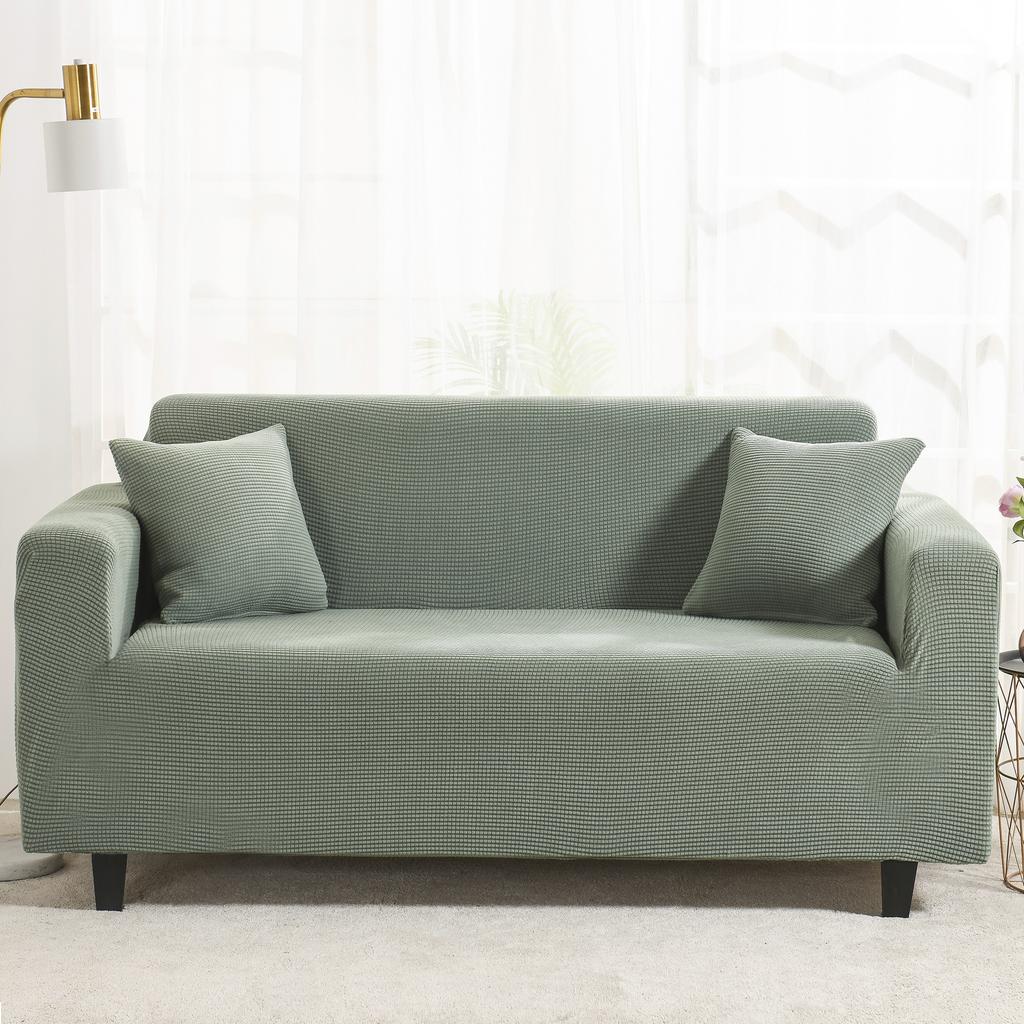 Премиальная жаккардовая чехол на диван для 1/2/3/4 местного сиденья Толстая ткань из полярного флиса Эластичная посадка Однотонный принт Угловой защитный чехол для дивана L-образной формы