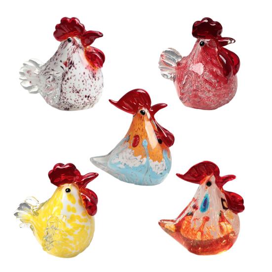 Ручная работа, фигурка петуха с цветной глазурью, статуэтка курицы в деревенском стиле, реалистичная скульптура животного, украшение для полки, рабочего стола в доме и офисе