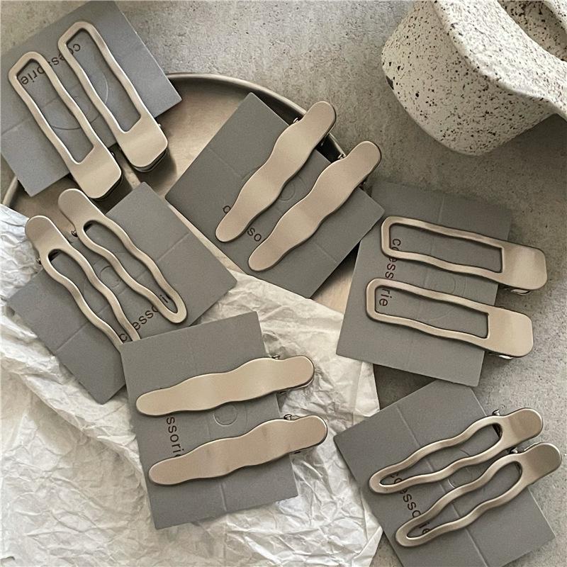 Набор заколок для волос Silver Wave Line Geometric Duckbill