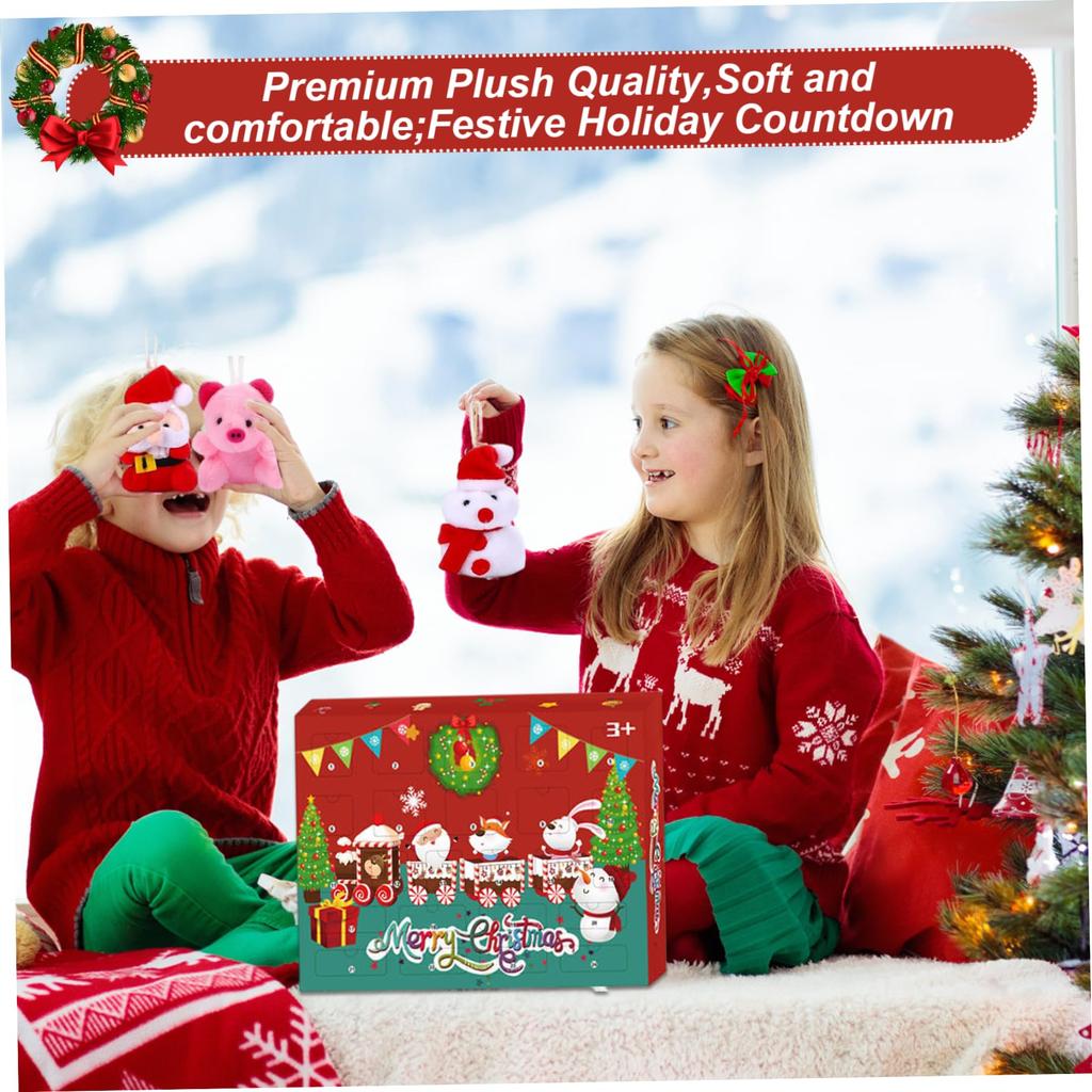 Рождественский Адвент-календарь 24 шт. Милые мягкие игрушки Адвент-календарь Плюшевые игрушки Рождественский декор для девочек и мальчиков