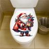 Christmas Flower Toilet Cover Stickers Waterproof Self Adhesive Bathroom Decoration Stickers Holiday Home Decoration