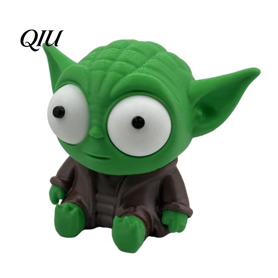Manual Adjustable Eye Toy 3D Yoda Figurine, Funny Desktop Model Ornament, Interactive Hanging Keychain Ornament Rotatable Eyes Toy, Creative Gift
