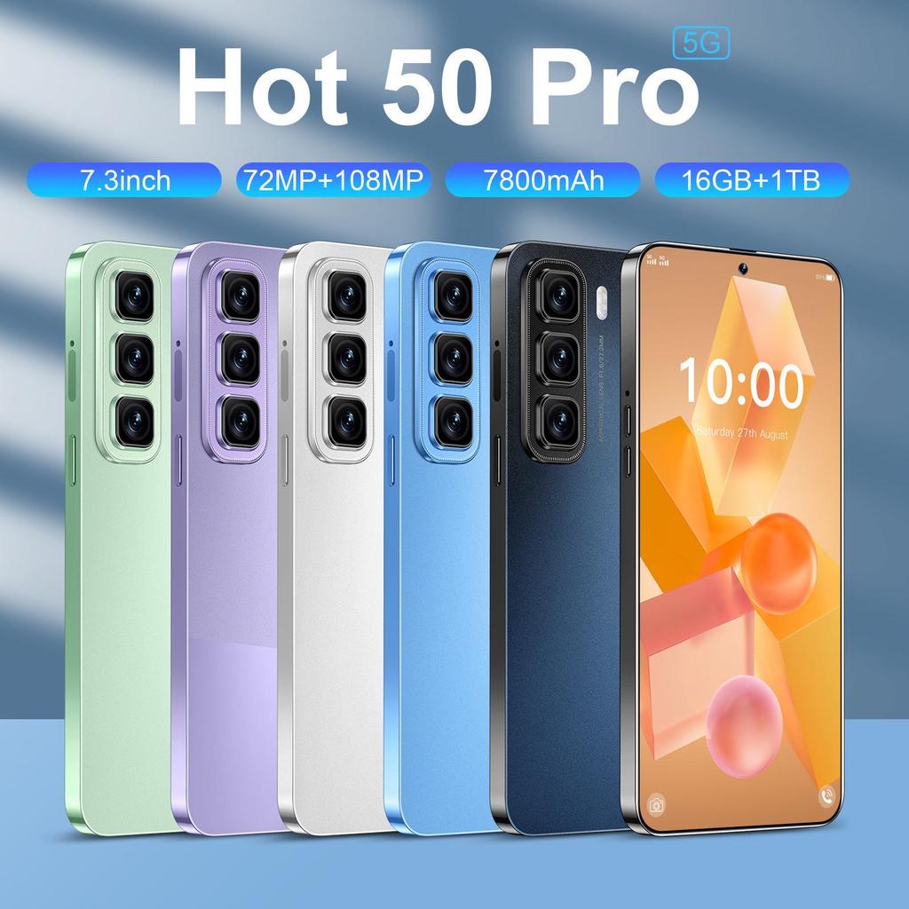 В наличии Эксклюзивный смартфон Hot 50 Pro: Большой HD-экран, 16 ГБ ОЗУ, 1 ТБ памяти