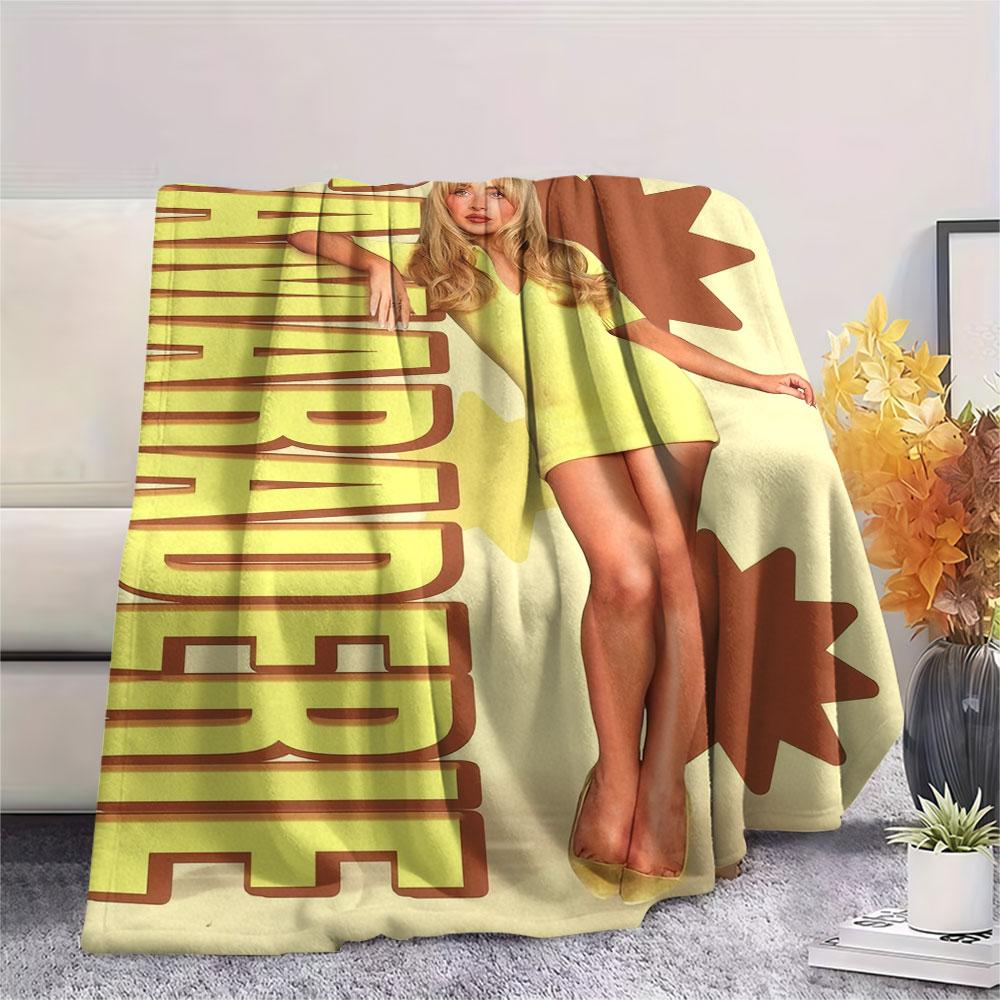 1PC Sabrina Carpenter Rhythm Blanket, High quality Comfortable for All Seasons, Home Decor, Warmth and Comfort