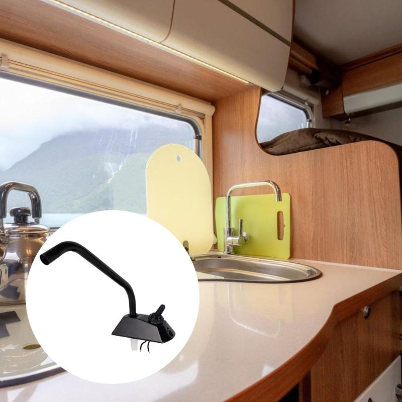 Новый смеситель для кемперов 12 В 2025 года, вращающийся на 360 градусов кран для лодок, караванов, автодомов, морской кухонный смеситель для раковины