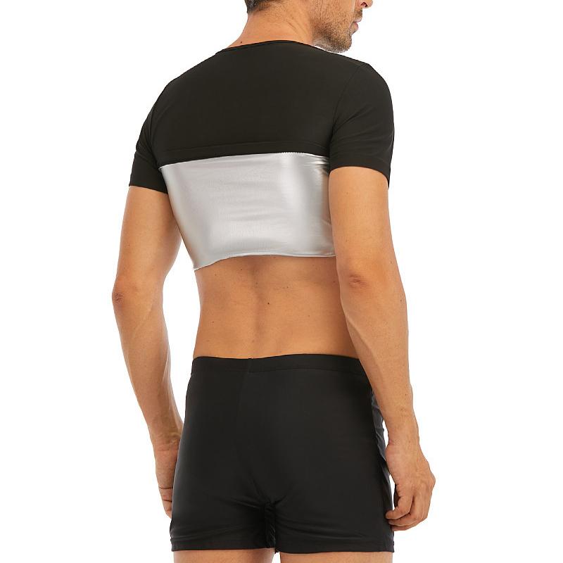 Мужской спортивный жилет для сауны, компрессионные футболки для улавливания тепла, спортивный костюм для сауны, тренировочные майки, корректирующее белье для похудения, формирователь талии, фитнес-рубашка