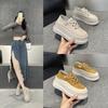 2569 Women's New Autumn Leather Thick-soled Inner Height Increase Versatile Sports and Leisure Shoes