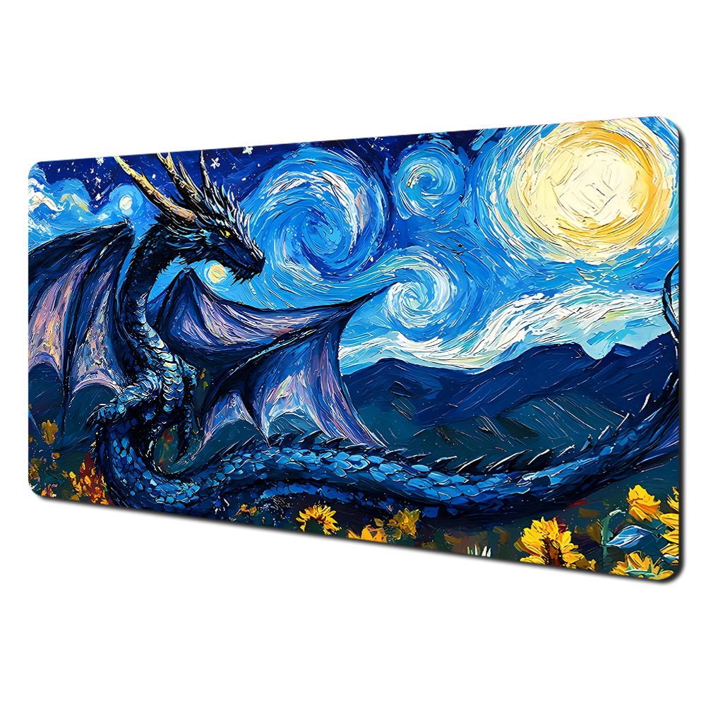 Fantasy Universe Starry Dragon Gaming Mouse Pad Desk Mat Stitched Edge Durable NonSlip Gaming Pad Office Rug Computer Mousepads