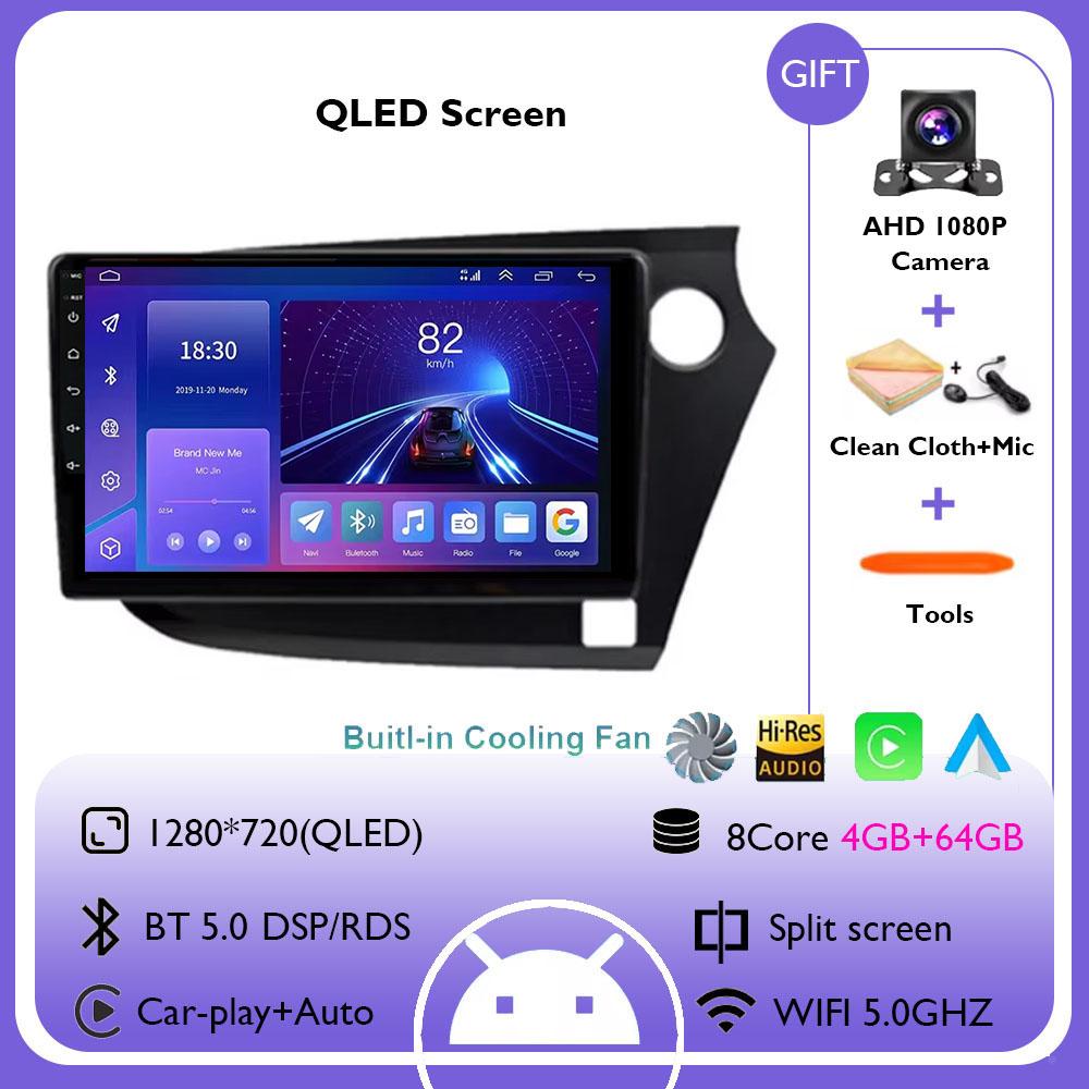 Android 14 Навигация GPS Аудио Авторадио WIFI Для Honda Insight 2 RHD 2009 - 2014 Carplay Автомобильный Видео Мультимедийный Плеер 4G Радио