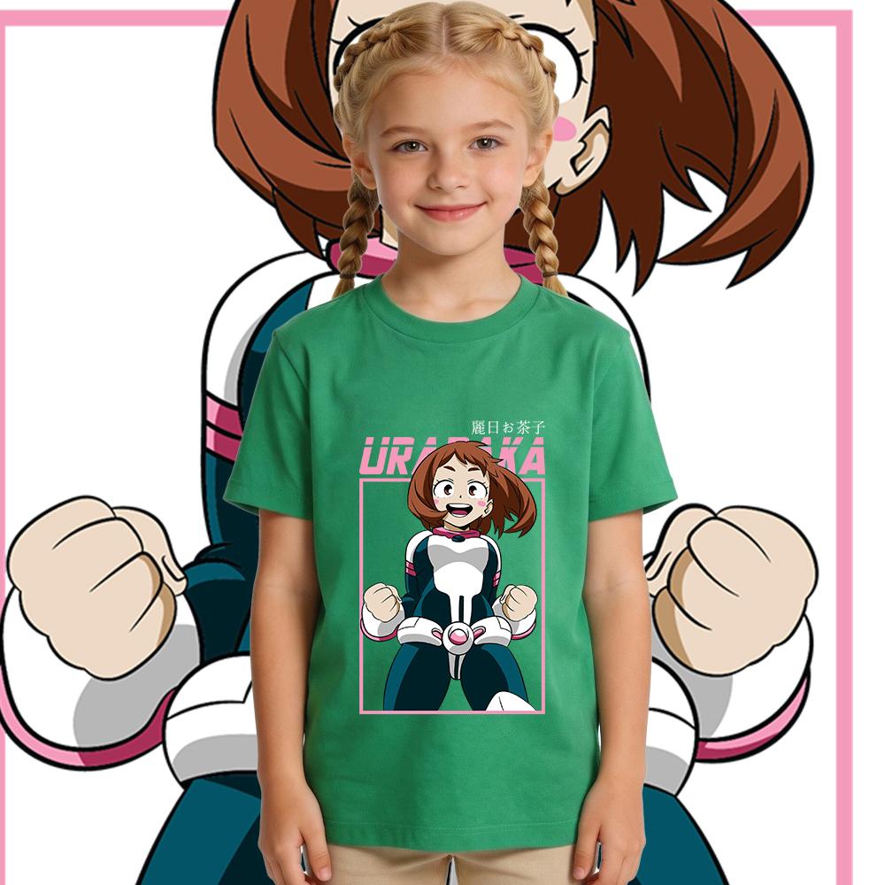 My Hero Academia Ochako Uraraka Anime Print Cotton T Shirt Boys Girls Casual Summer Top Kids Soft Breathable Wear