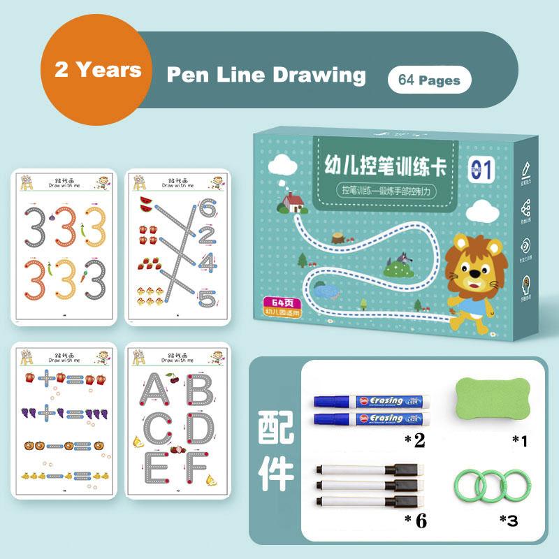 Детские игрушки Монтессори для рисования, обучение управлению ручкой, игра «Цвет, форма, математика», игровой набор для обучения малышей, развивающие игрушки для детей