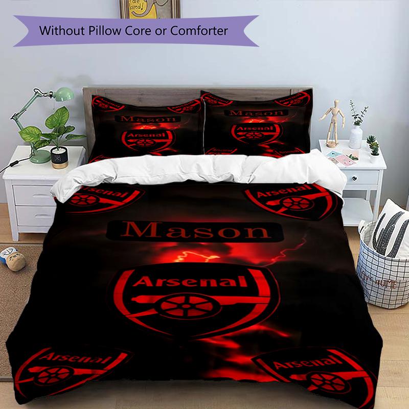 3pcs Duvet Cover Set (1*Duvet Cover + 2*Pillowcase, Without Core),football team.C Print Bedding Set, Bedroom Decor, All‑Season, Birthday Gift