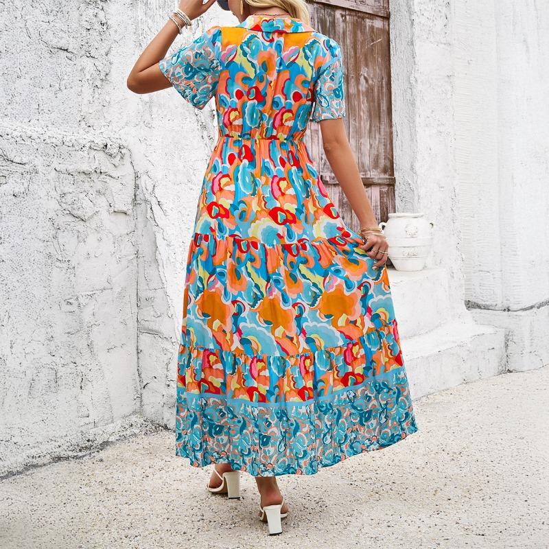 Платье с принтом в стиле «отпуск» и «повседневный» для женщин, весна-лето