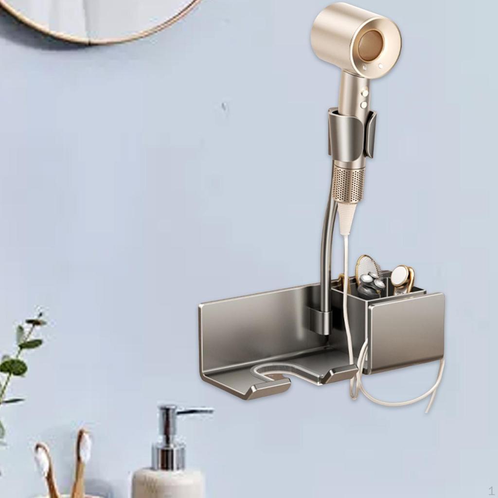 Держатель для фена для ванной комнаты, многоцелевая стойка, органайзер для душевой комнаты салона красоты