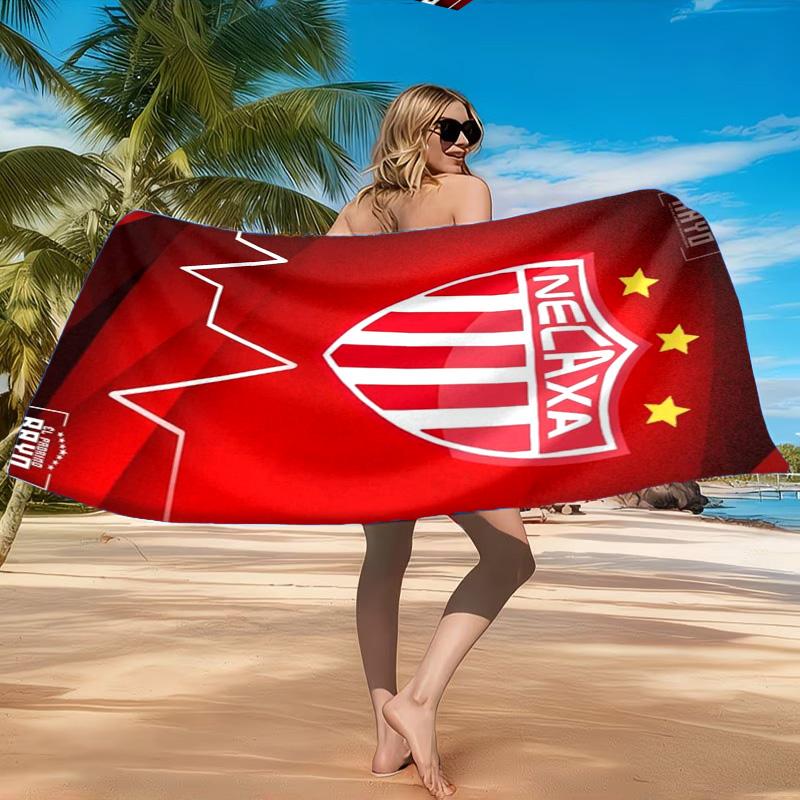 Football Crest Heartbeat Printed Microfiber Beach Towel, Soft And Absorbent, Quick-Dry, Ideal for Summer Travel, Beach Essential, Swimming Pool