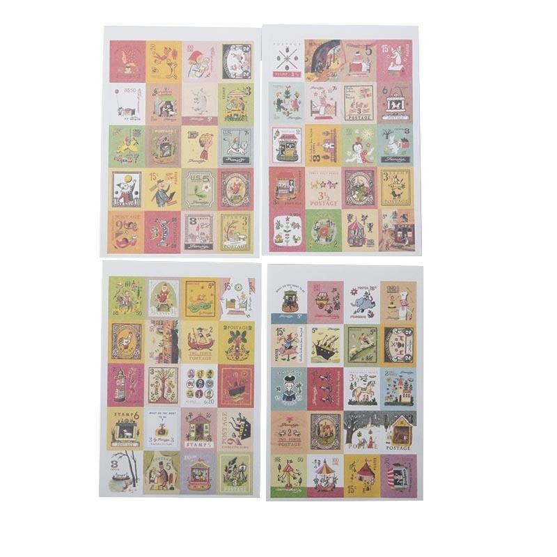 4 листа/80 шт DIY винтажная ретро бумажная наклейка Лондон Италия Дорис Алиса принц штамп