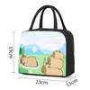 Cartoon Capybara Lunch Bag Insulated Food Container Portable Thermal Bento Box Bag Multifunctional Kids School Picnic Food Pouch