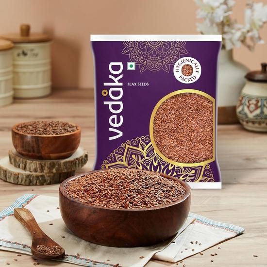 Сырые семена льна Vedaka - 500 г | Богаты антиоксидантами | Гигиенически упакованы