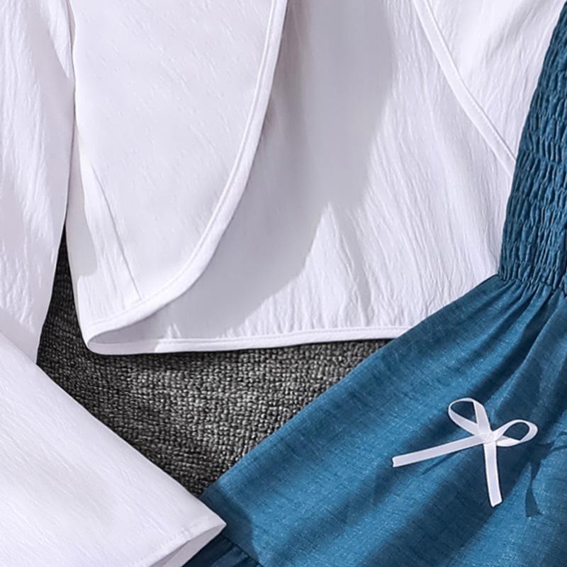 Сладкое летнее платье-майка для девочек с курткой с длинным рукавом, Осень 2025