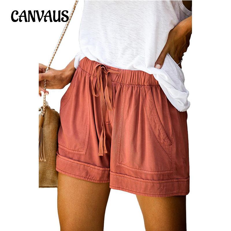 Повседневные шорты женские летние с высокой талией и завязками свободные широкие брюки