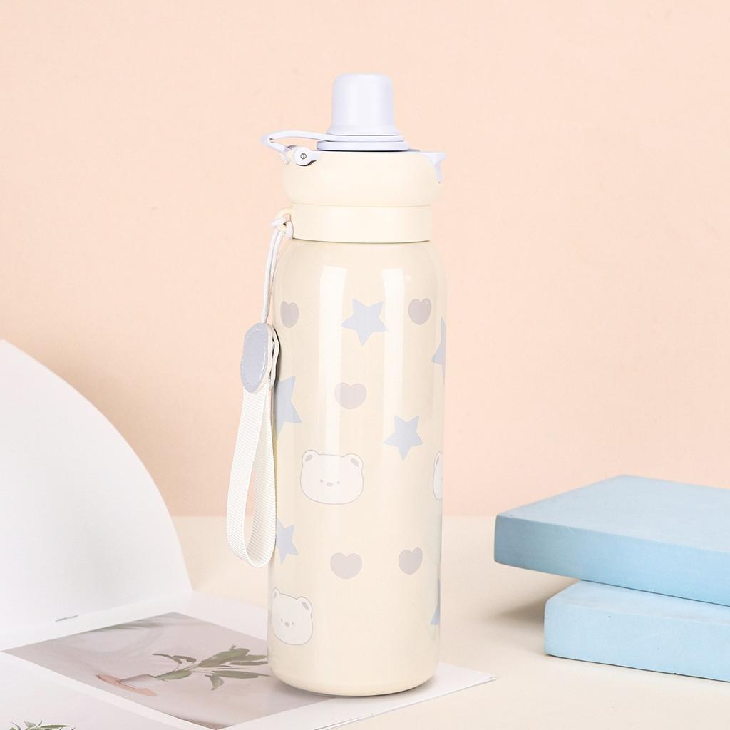 Новая термокружка для девочек, большая емкость, высокий уровень внешнего вида, соломенная кружка для средней школы, специальный двойной горшок для питья